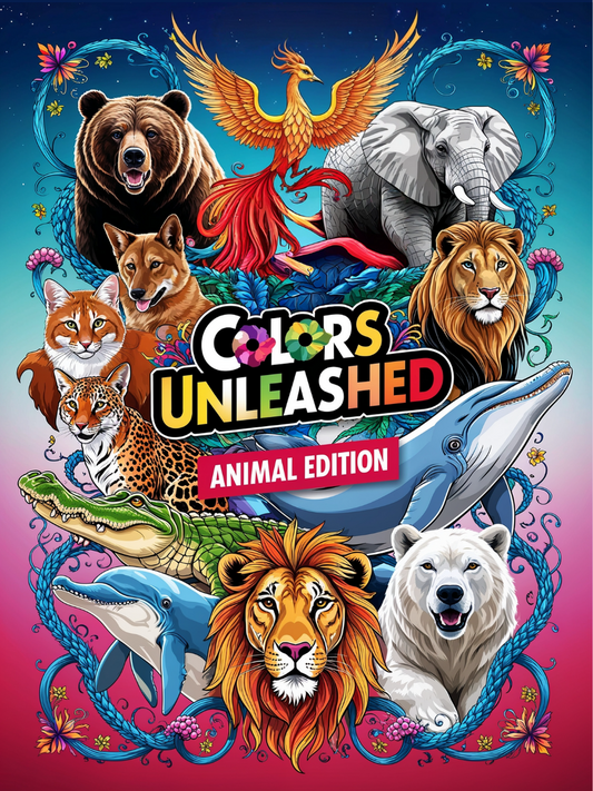 Colors Unleashed: Animals Edition - Relaxing Coloring Book for All Ages with Wildlife and Cute Animals for Stress Relief and Creativity