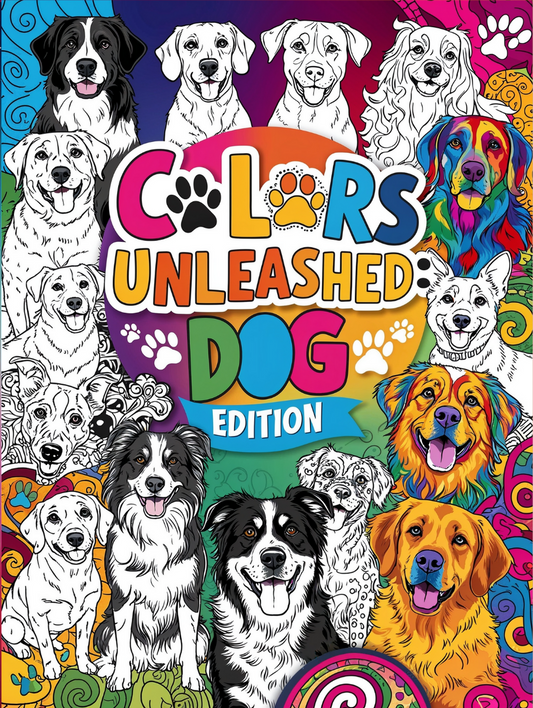 Colors Unleashed: Dog Edition – Fun and Relaxing Coloring Book for Dog Lovers of All Ages, Featuring Adorable Pups, Cute Breeds, and Beautiful Canine Artwork